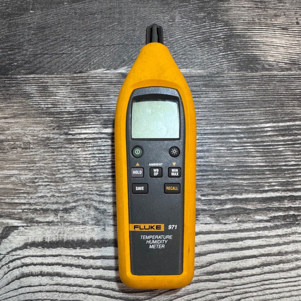 Fluke 971 Temperature Humidity Meter Digital Psychrometer HVAC Yellow Grey